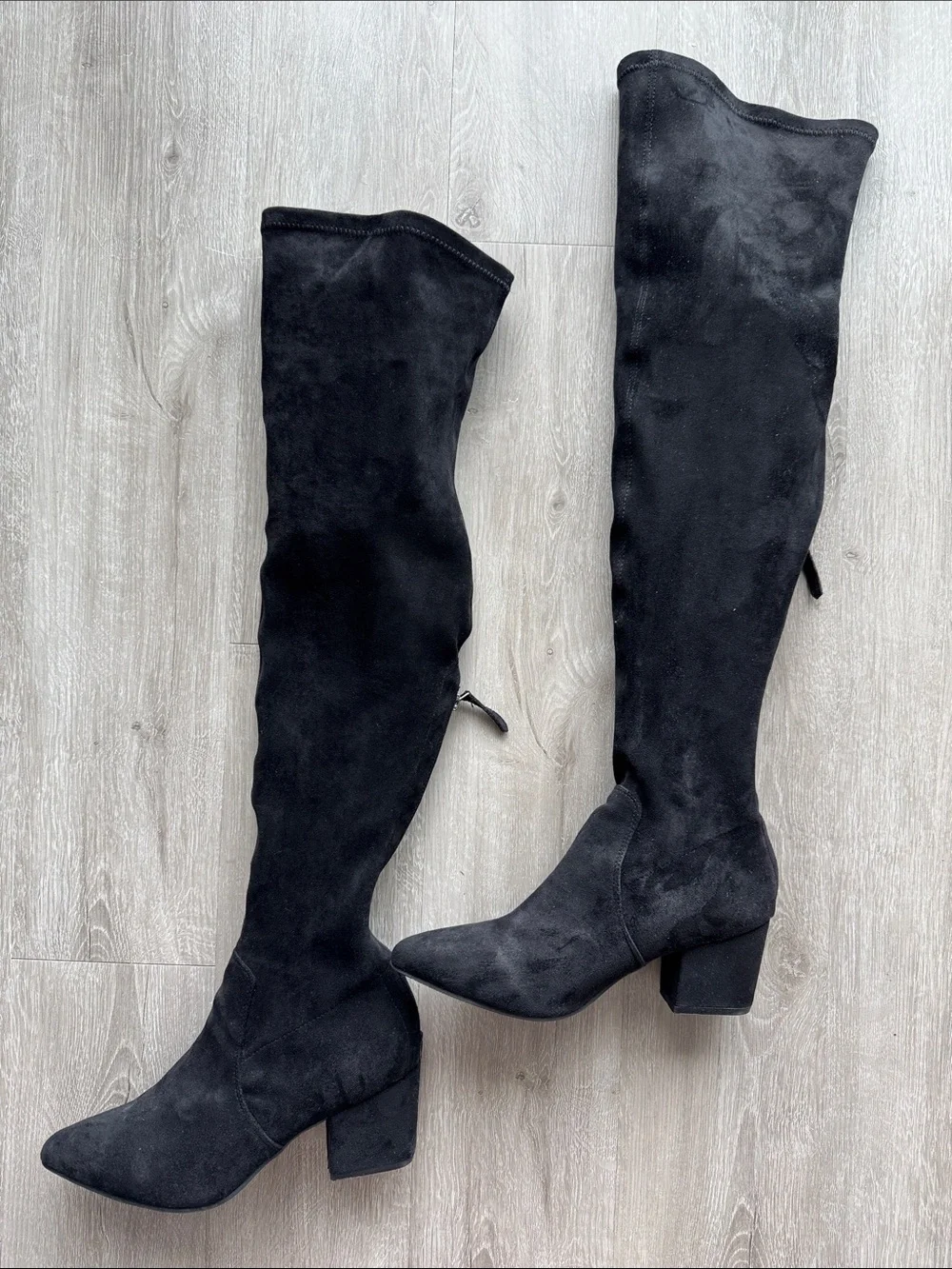 Goodnight Macaroon Women's Black Over-the-Knee Boots Size 41